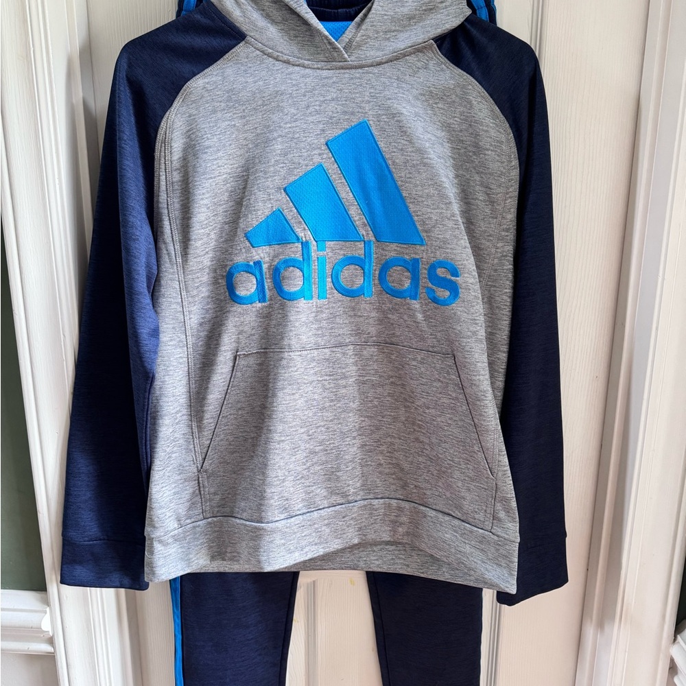 Adidas Gray and Blue Sweatshirt for Effortless Style